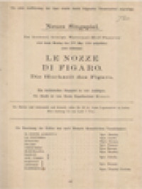 Le Nozze Di Figaro: Die Hochzeit Des Figaro, Neues Singspiel