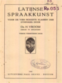 Image of Latijnse Spraakkunst: Voor De Vier Hoogste Klassen De Gymnasia