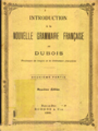 Introduction à La Nouvelle Grammaire Française De Dubois, Deuxième Partie