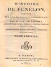 Image of Histoire De Fénélon I: Composée Sur Les Manuscrits Originaux