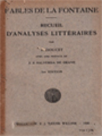 Fables De La Fontaine, Recueil D'analyses Litteraires