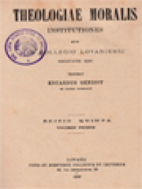 Image of Theologiae Moralis Institutiones I