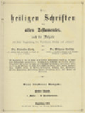 Die Heiligen Schriften Des Alten Und Neuen Testamentes Nach Der Vulgata, Erster Band: I. Moses - II. Paralipomenon