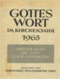 Gottes Wort Im Kirchenjahr 1965 II: Fasten-Und Osterzeit