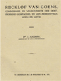 Image of Rijcklof Van Goens: Commissaris En Veldoverste Der Oostindische Compagnie, En Zijn Arbeidsveld 1653/54 En 1657/58