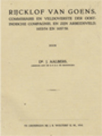 Rijcklof Van Goens: Commissaris En Veldoverste Der Oostindische Compagnie, En Zijn Arbeidsveld 1653/54 En 1657/58