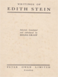 Image of Writings Of Edith Stein (Sister Benedicta Of The Cross)