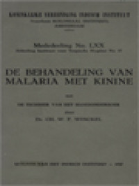 De Behandeling Van Malaria Met Kinine, Met De Techniek Van Het Bloedonderzoek