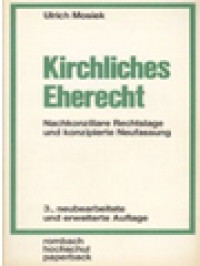 Image of Kirchliches Eherecht: Nachkonziliare Rechtslage Und Konzipierte Neufassung