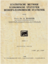 Image of Statistische Methode Economische Statistiek Bedrijfs-Economische Statistiek I