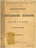 Handleiding Tot De Kennis Der Geschiedenis Van De Nederlandsche Koloniën In Oos-Indië