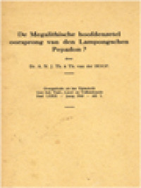 Image of De Megalithische Hoofdenzetel Oorsprong Van Den Lampongschen Pepadon?