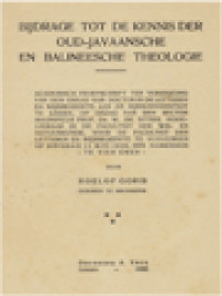 Image of Bijdrage Tot De Kennis Der Oud-Javaansche En Balineesche Theologie