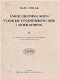 Image of Enige Grondslagen Voor De Fineanciering Der Onderneming II