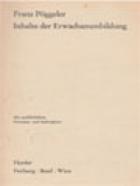 Image of Inhalte Der Erwachsenenbildung