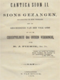 Cantica Sion II: Sions Gezangen, Beschouwd In Hun Verband Met De Geschiedenis Van Het Volk Gods En Met De Christologie Des Ouden Verbonds