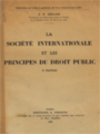 Image of La Société Internationale Et Les Principes Du Droit Public