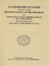 Image of Latijnsche Citaten, Spreekwoorden En Spreekwijzen