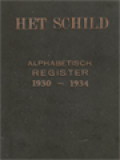 Het Schild Alphabetisch Register 1930-1934