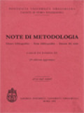 Note Di Metodologia: Elenco Bibliografico - Nota Bibliografica - Stesura Del Testo