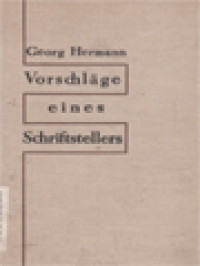 Image of Vorschläge Eines Schriftstellers