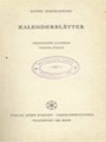 Kalenderblätter: Geistliche Glossen Vierte Folge