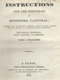 Instructions Sur Les Fonctions Du Ministère Pastoral V