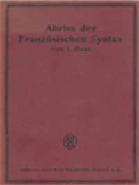 Abriss Der Französischen Syntax