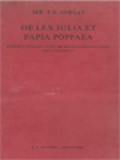 De Lex Iulia Et Papia Poppaea, Beschouwingen Over De Bevolkingspolitiek Van Augustus