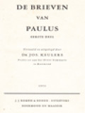 De Brieven Van Paulus, Eerste Deel