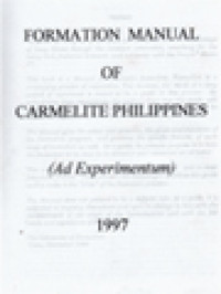 Image of Formation Manual Of Carmelite Philippines (Ad Experimentum) 1997