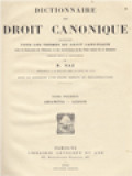 Dictionnaire De Droit Canonique I: Abamita - Azzon