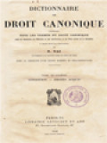 Dictionnaire De Droit Canonique IV: Condition - Droits Acquis