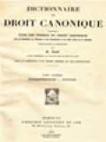 Dictionnaire De Droit Canonique VI: Interférences - Pittoni