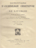 Dictionnaire D'archéologie Chrétienne Et De Liturgie II.2: C - Césène