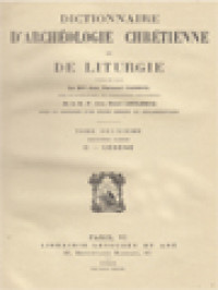 Image of Dictionnaire D'archéologie Chrétienne Et De Liturgie II.2: C - Césène