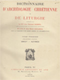 Dictionnaire D'archéologie Chrétienne Et De Liturgie I.2: Amict - Azymes