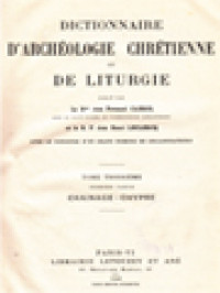 Image of Dictionnaire D'archéologie Chrétienne Et De Liturgie III.1: Chainage - Chypre