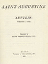 The Fathers Of The Church 12: Saint Augustine: Letters (1-82)