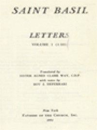 Image of The Fathers Of The Church 13: Saint Basil: Letters Volume 1 (1-185)