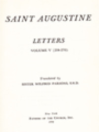 The Fathers Of The Church 32: Saint Augustine: Letters Volume V (204-207)