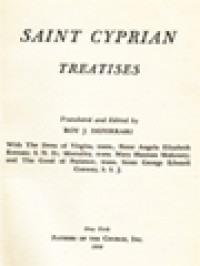 The Fathers Of The Church 36: Saint Cyprian Treatises