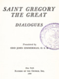 The Fathers Of The Church 39: Saint Gregory The Great Dialogues