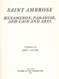 Image of The Fathers Of The Church 42: Saint Ambrose: Hexameron, Paradise, And Cain And Abel