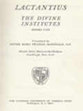 The Fathers Of The Church 49: Lactantius: The Divine Institutes Books I-VII