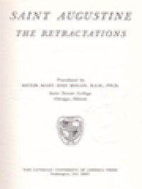 The Fathers Of The Church 60: Saint Augustine: The Retractations