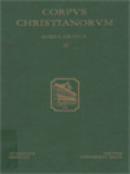 Corpus Christianorum: Maximi Confessoris Opera, Maximi Quaestiones Ad Thalassium LVI - LXV, una cumm latina interpretatione Ioannis Scotti Eriugenae iuxta posita