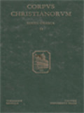 Corpus Christianorum: Anonymus Auctoris «Catenarum Trium patrum» Opera, (Commentarius In Ecclesiasten) Anonymus In Ecclesiasten Commentarius Qui Dicitur Catena Trium Patrum