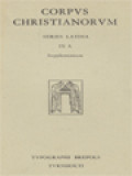 Corpus Christianorum: Spicilegium Ad Chromatii Aquileiensis Opera, Supplementum