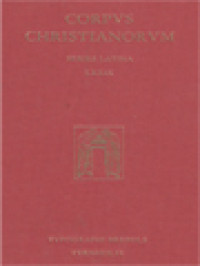 Corpus Christianorum: S. Hieronymi Presbyteri Opera, Pars III, 1: Opera Polemica, Contra Rufinum